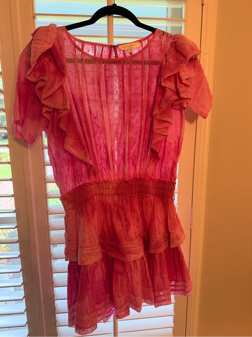 LoveShackFancy Pink Ruffle Mini Dress - Picture 3 of 4